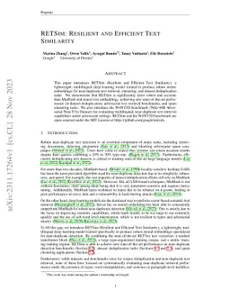 RETSim: Resilient and Efficient Text Similarity