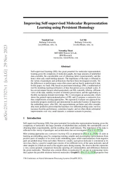 Improving Self-supervised Molecular Representation Learning using
  Persistent Homology