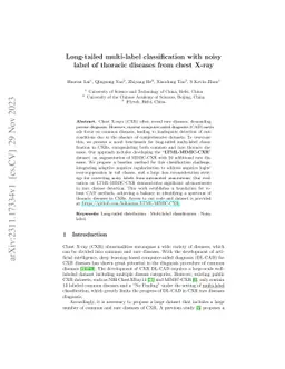 Long-tailed multi-label classification with noisy label of thoracic
  diseases from chest X-ray