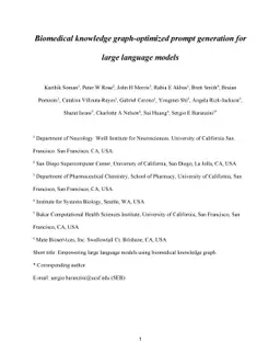 Biomedical knowledge graph-optimized prompt generation for large
  language models