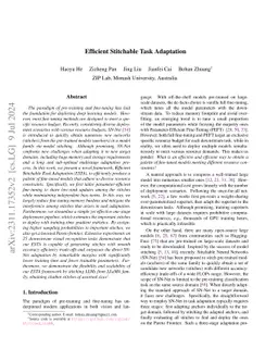 Efficient Stitchable Task Adaptation