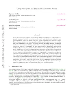 GSE: Group-wise Sparse and Explainable Adversarial Attacks