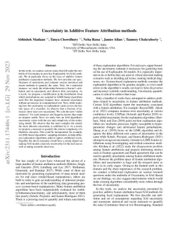 Uncertainty in Additive Feature Attribution methods