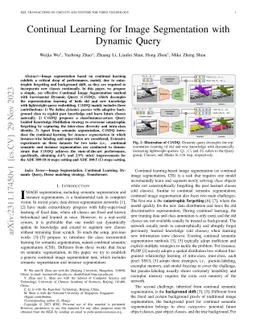 Continual Learning for Image Segmentation with Dynamic Query