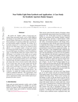Non-Visible Light Data Synthesis and Application: A Case Study for
  Synthetic Aperture Radar Imagery