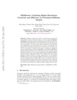 HiDiffusion: Unlocking Higher-Resolution Creativity and Efficiency in
  Pretrained Diffusion Models