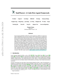 TaskWeaver: A Code-First Agent Framework