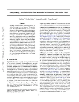 Interpreting Differentiable Latent States for Healthcare Time-series
  Data