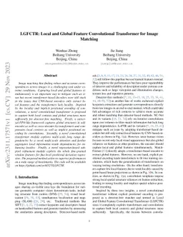 LGFCTR: Local and Global Feature Convolutional Transformer for Image
  Matching