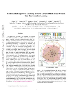 Continual Self-supervised Learning: Towards Universal Multi-modal
  Medical Data Representation Learning