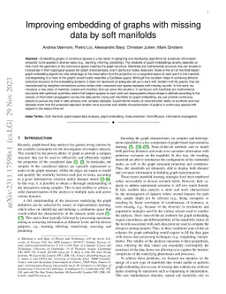 Improving embedding of graphs with missing data by soft manifolds