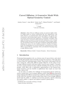 Curved Diffusion: A Generative Model With Optical Geometry Control