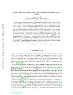 A novel feature selection method based on quantum support vector machine