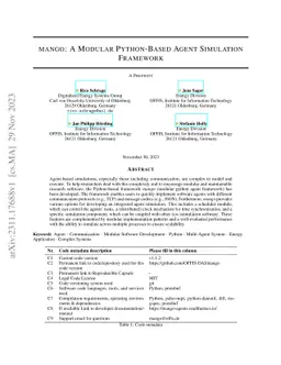 mango: A Modular Python-Based Agent Simulation Framework