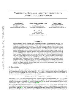 Variational Bayes image restoration with compressive autoencoders