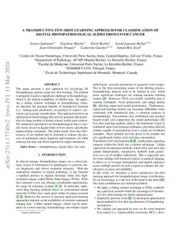 A transductive few-shot learning approach for classification of digital
  histopathological slides from liver cancer