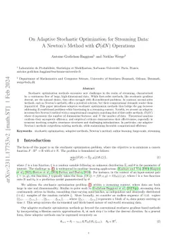 On Adaptive Stochastic Optimization for Streaming Data: A Newton's
  Method with O(dN) Operations