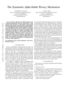 The Symmetric alpha-Stable Privacy Mechanism