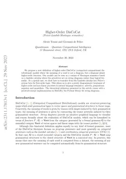 Higher-Order DisCoCat (Peirce-Lambek-Montague semantics)