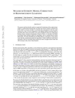 Maximum Entropy Model Correction in Reinforcement Learning