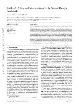SAIBench: A Structural Interpretation of AI for Science Through
  Benchmarks
