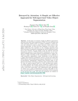 Betrayed by Attention: A Simple yet Effective Approach for
  Self-supervised Video Object Segmentation