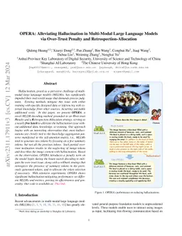 OPERA: Alleviating Hallucination in Multi-Modal Large Language Models
  via Over-Trust Penalty and Retrospection-Allocation