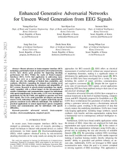 Enhanced Generative Adversarial Networks for Unseen Word Generation from
  EEG Signals