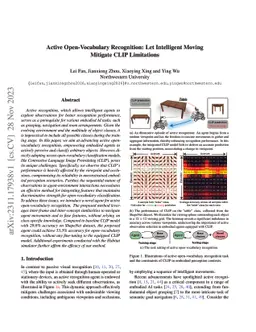 Active Open-Vocabulary Recognition: Let Intelligent Moving Mitigate CLIP
  Limitations
