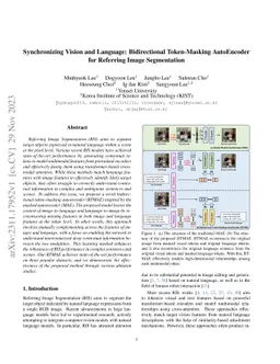 Synchronizing Vision and Language: Bidirectional Token-Masking
  AutoEncoder for Referring Image Segmentation