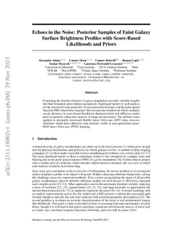 Echoes in the Noise: Posterior Samples of Faint Galaxy Surface
  Brightness Profiles with Score-Based Likelihoods and Priors