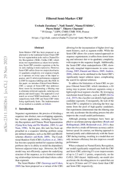 Filtered Semi-Markov CRF