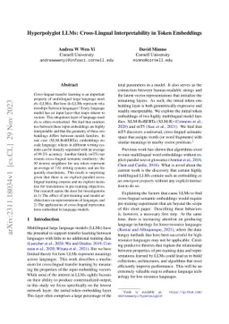 Hyperpolyglot LLMs: Cross-Lingual Interpretability in Token Embeddings