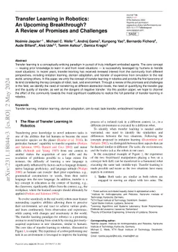 Transfer Learning in Robotics: An Upcoming Breakthrough? A Review of
  Promises and Challenges