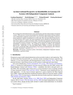 An Interventional Perspective on Identifiability in Gaussian LTI Systems
  with Independent Component Analysis