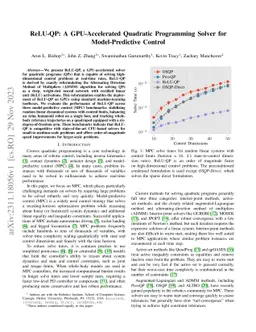 ReLU-QP: A GPU-Accelerated Quadratic Programming Solver for
  Model-Predictive Control