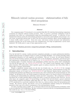 Bilinearly indexed random processes -- \emph{stationarization} of fully
  lifted interpolation