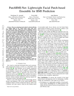 PatchBMI-Net: Lightweight Facial Patch-based Ensemble for BMI Prediction