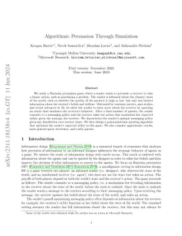 Algorithmic Persuasion Through Simulation