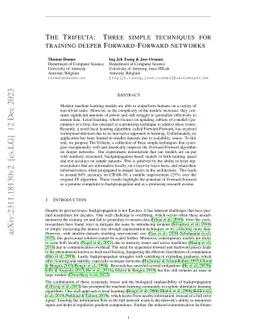 The Trifecta: Three simple techniques for training deeper
  Forward-Forward networks