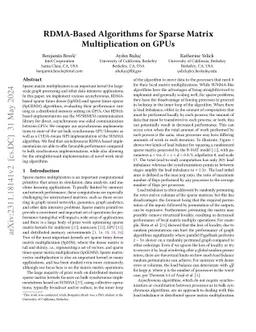 RDMA-Based Algorithms for Sparse Matrix Multiplication on GPUs