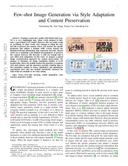 Few-shot Image Generation via Style Adaptation and Content Preservation