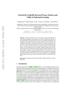 Toward the Tradeoffs between Privacy, Fairness and Utility in Federated
  Learning