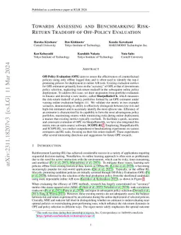 Towards Assessing and Benchmarking Risk-Return Tradeoff of Off-Policy
  Evaluation