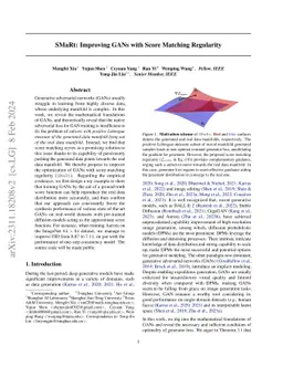 SMaRt: Improving GANs with Score Matching Regularity