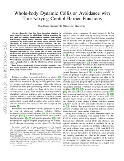 Whole-body Dynamic Collision Avoidance with Time-varying Control Barrier
  Functions