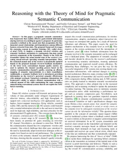 Reasoning with the Theory of Mind for Pragmatic Semantic Communication