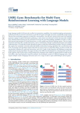 LMRL Gym: Benchmarks for Multi-Turn Reinforcement Learning with Language
  Models