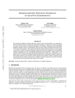 Semiparametric Efficient Inference in Adaptive Experiments