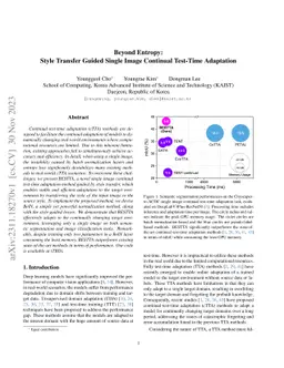Beyond Entropy: Style Transfer Guided Single Image Continual Test-Time
  Adaptation